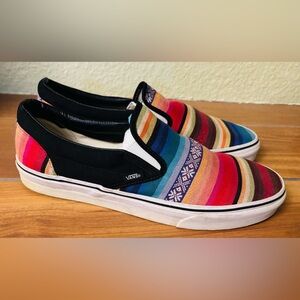 Vans Classic Slip-On Multi Color Patterned  (Baja) Unisex Shoes Size 11